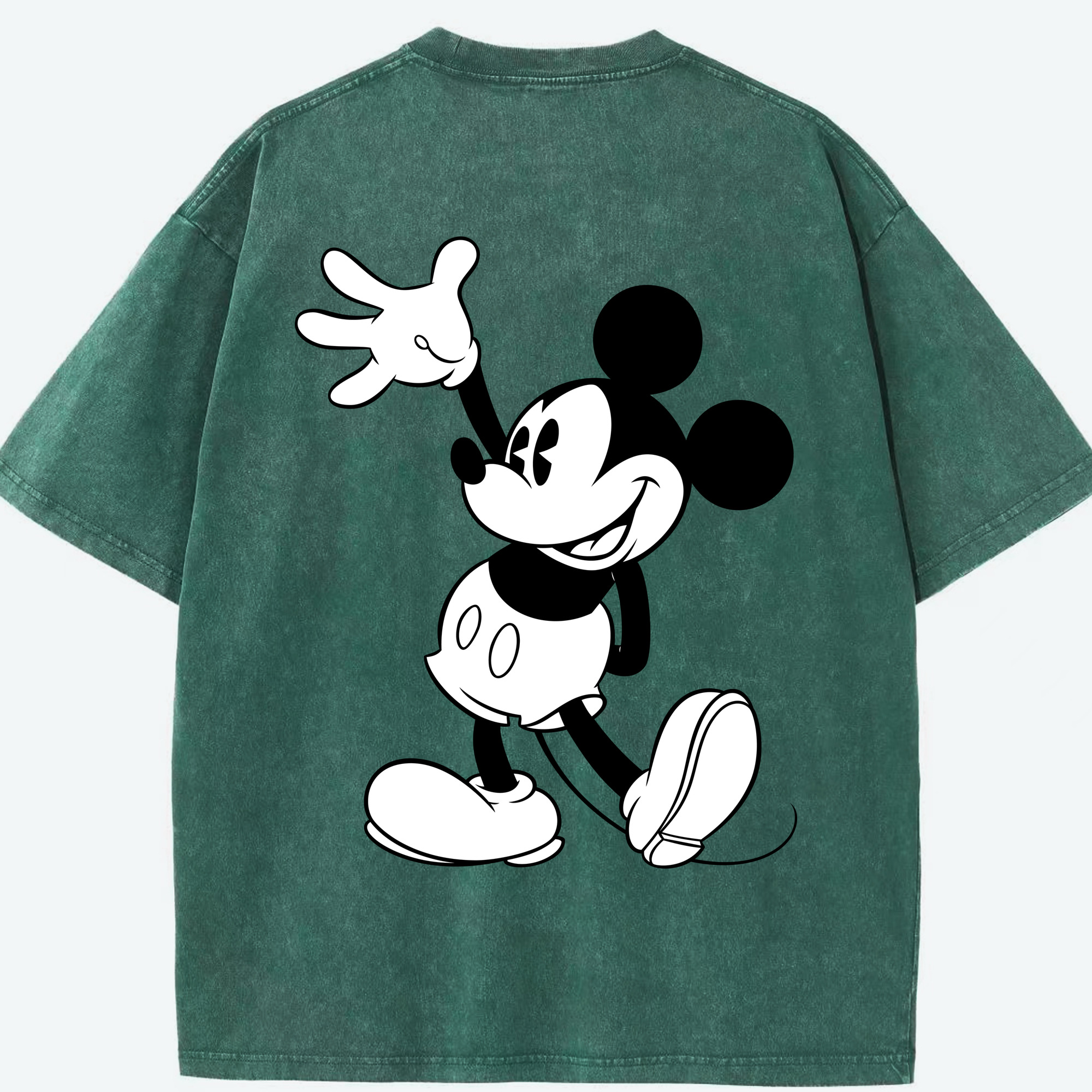 （画像用） ミッキーマウス Mickey Mouse 綿100% ヴィンテージ風 半袖Tシャツ（背面プリント）